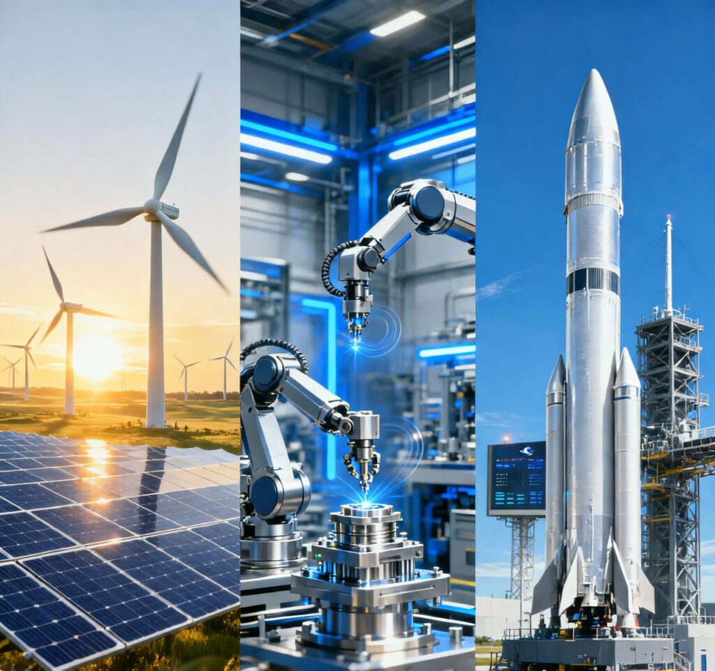 new energy, precision manufacturing, and aerospace industry